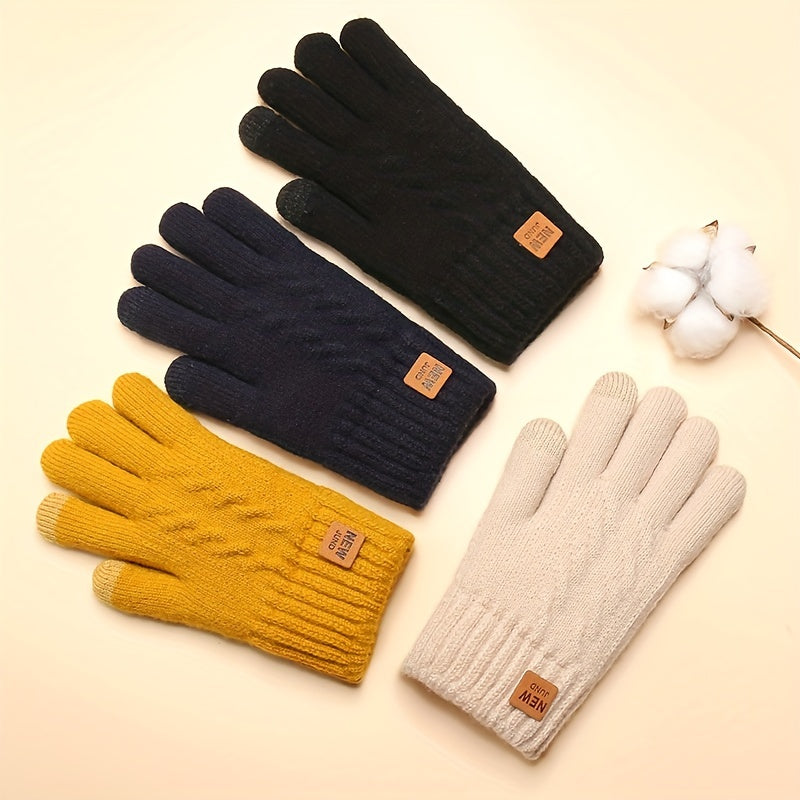FLEECE-LINED KNIT GLOVES