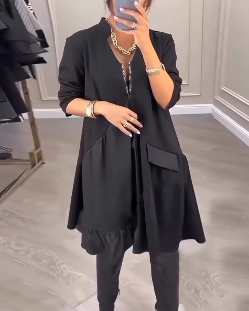 CLARISSA | ARTISTIC V-NECK DRESS