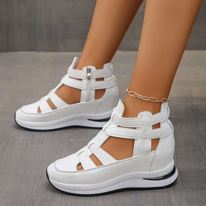 YVETTE | LIGHTWEIGHT WEDGE SANDALS WITH SIDE ZIP