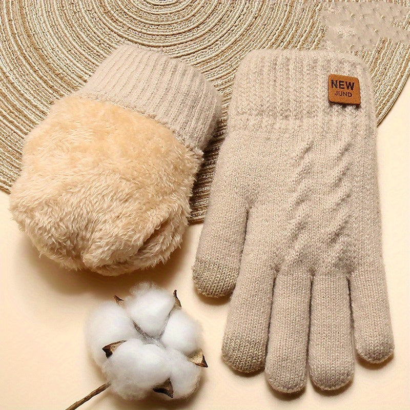 FLEECE-LINED KNIT GLOVES