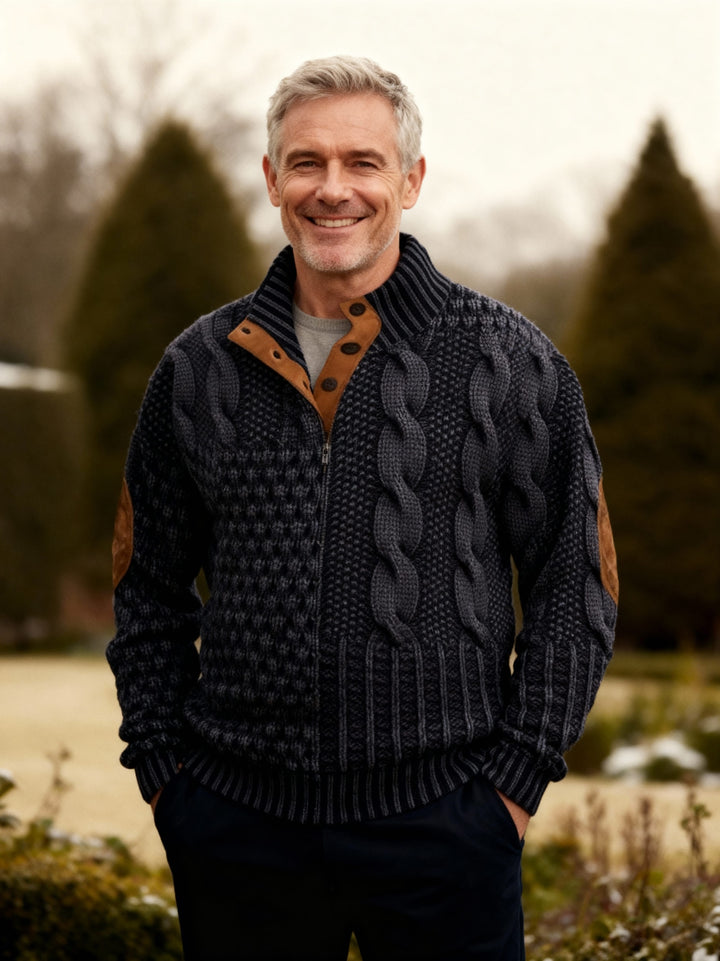 EVANDER | PATCHWORK KNIT SWEATER