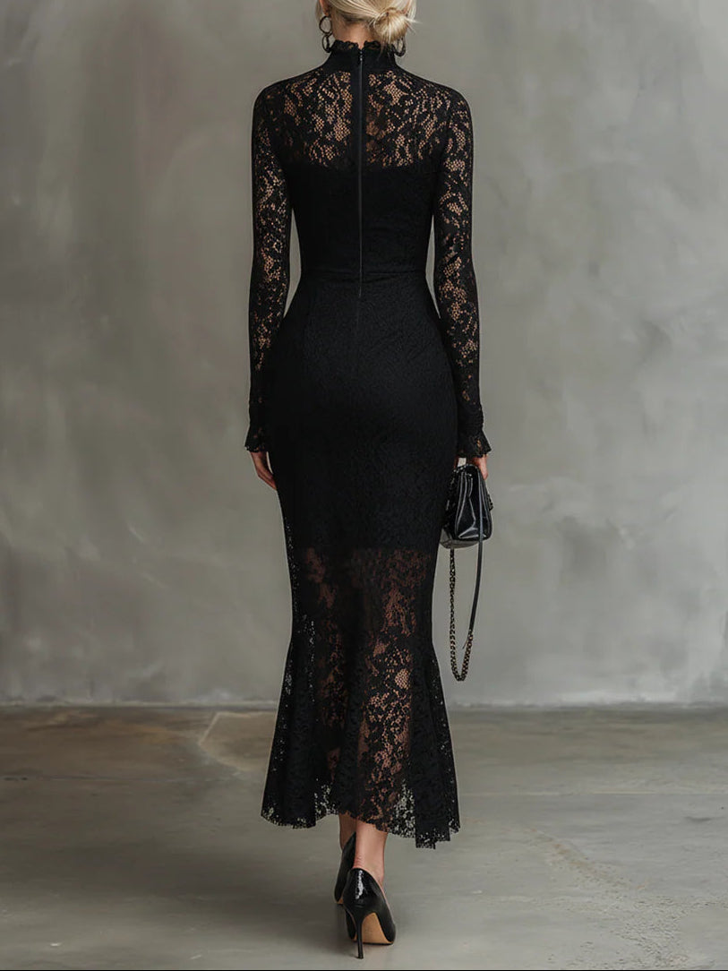 CAMILLA | STRETCH LACE FISHTAIL MAXI DRESS