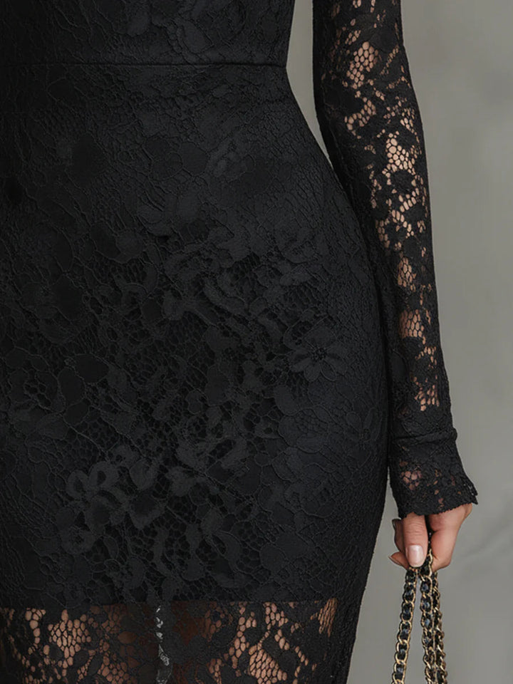 MARGARET | BLACK LACE MAXI DRESS