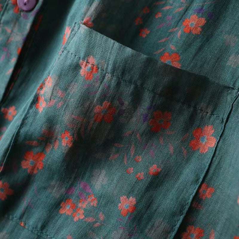 WINONA | FLORAL PRINT SHORT-SLEEVE BLOUSE