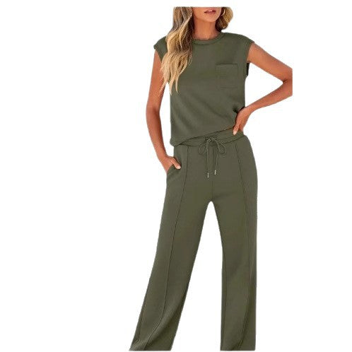 CYNTHIA | CAP SLEEVE TOP AND TROUSERS SET