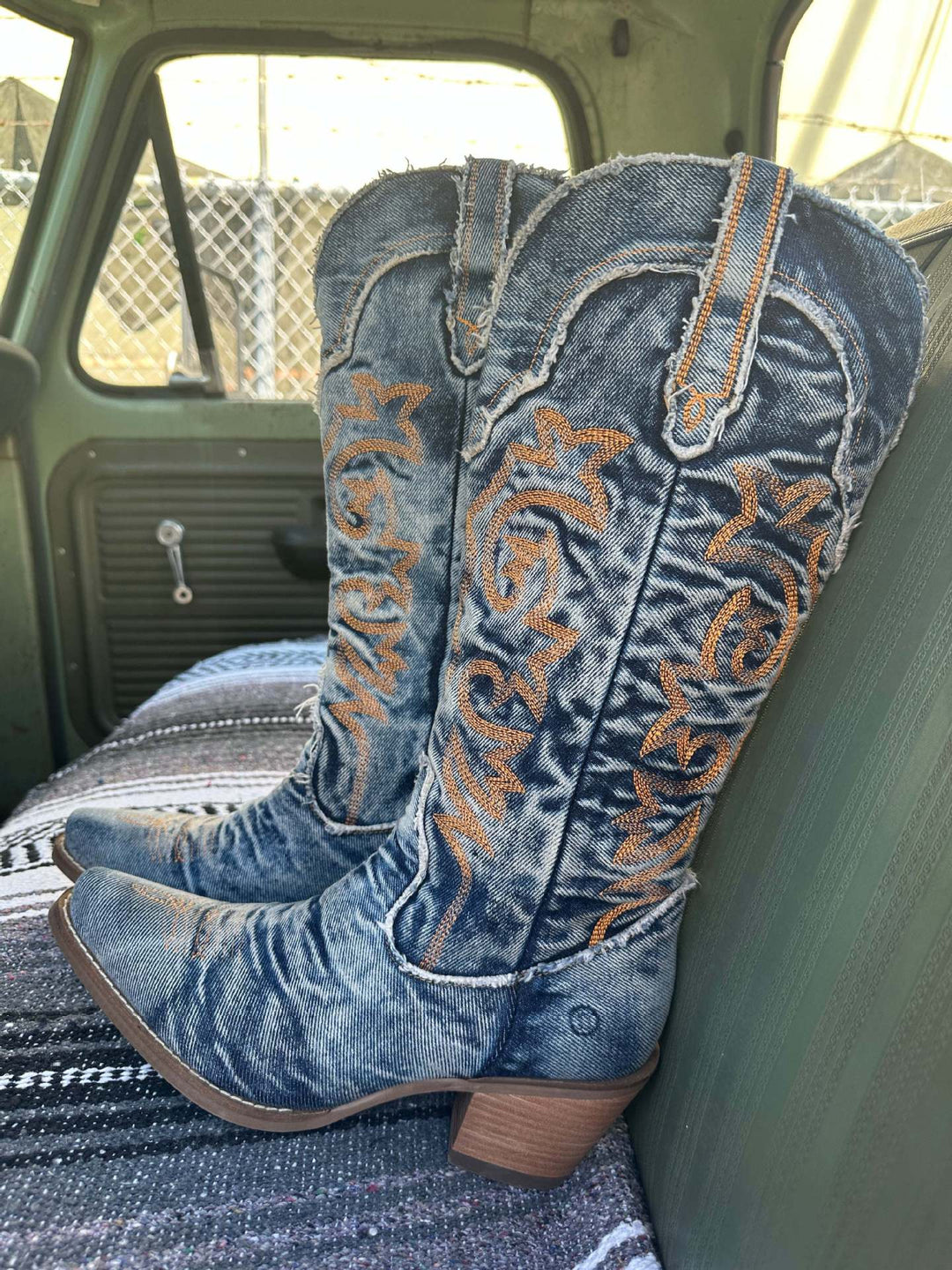 ELOISE | DENIM WESTERN COWBOY BOOTS
