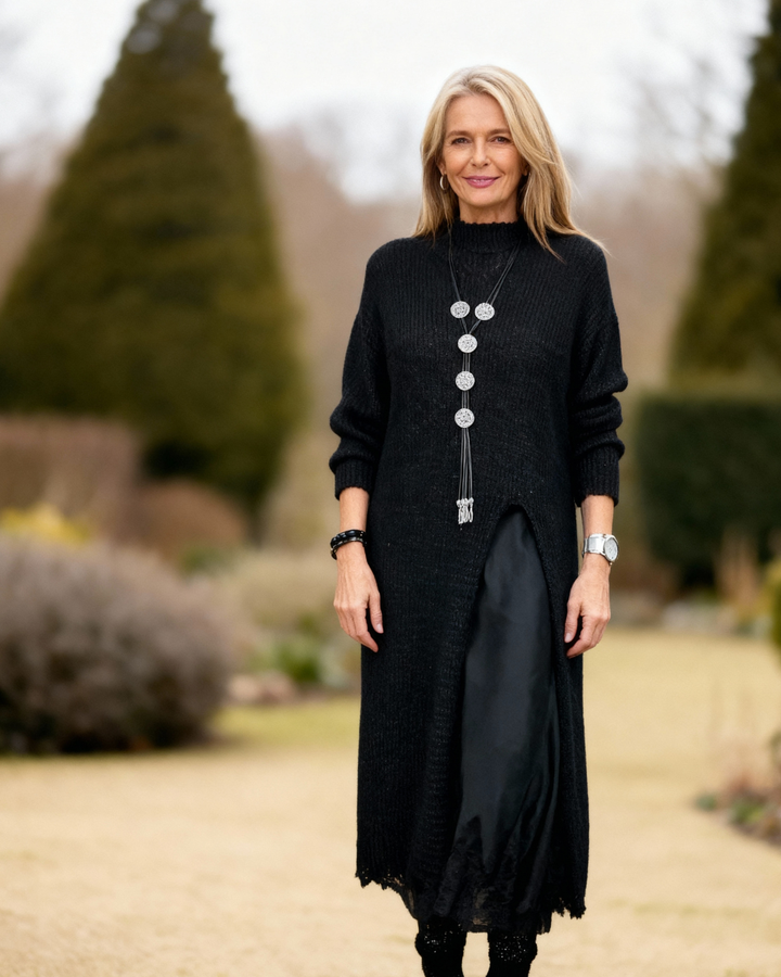 MIREYA | ELEGANT LONG KNIT DRESS