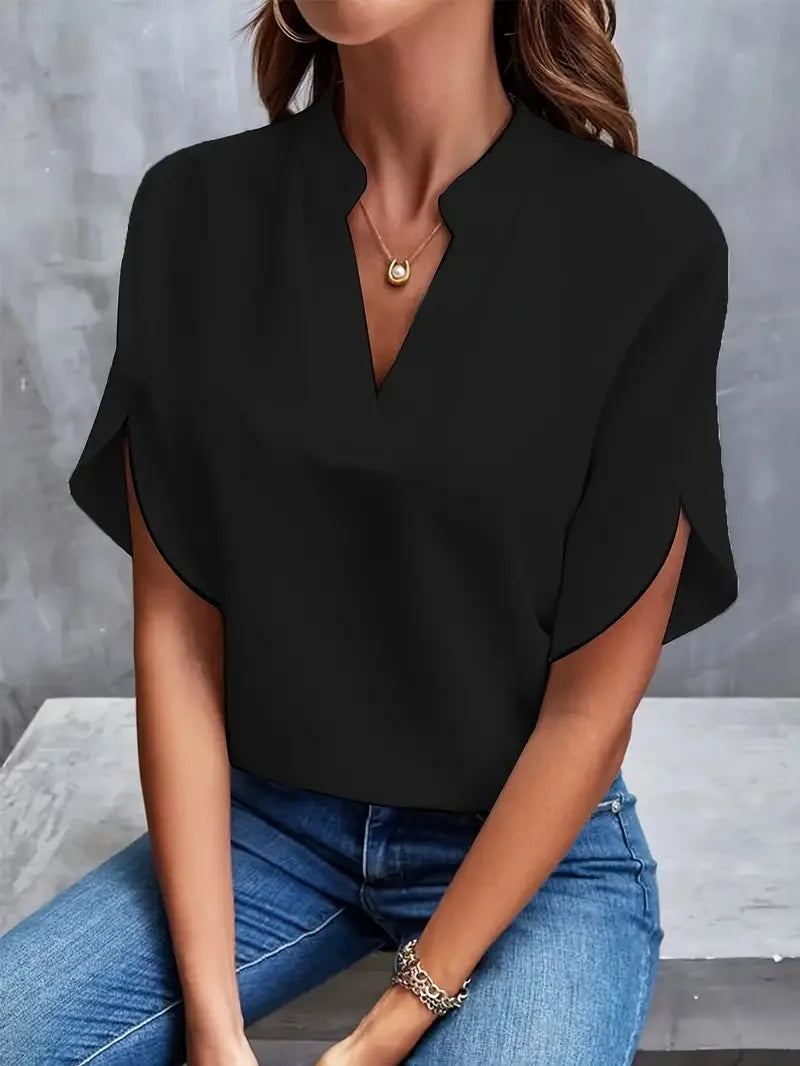 DELIA | SOFT ELEGANT V-NECK BLOUSE
