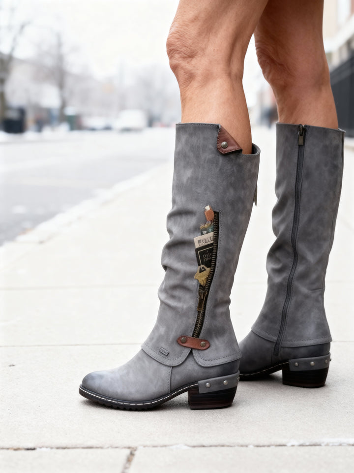 DEBORAH | VEGAN LEATHER POCKET BOOTS
