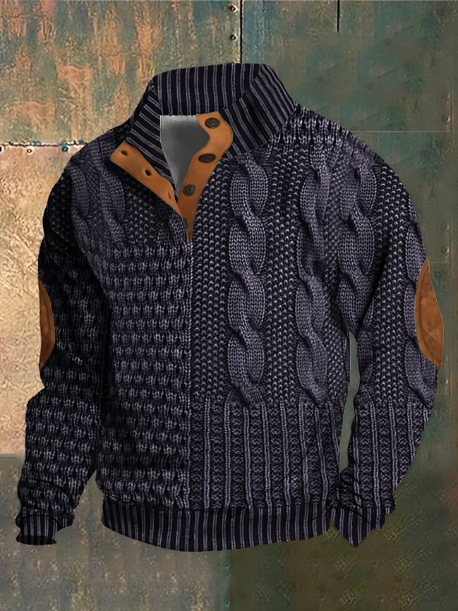 EVANDER | PATCHWORK KNIT SWEATER