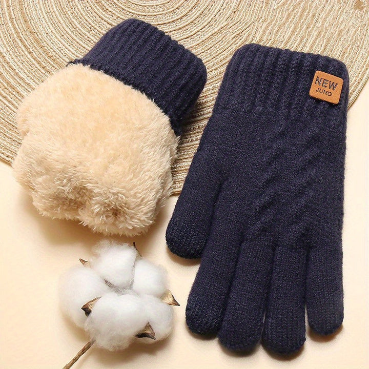FLEECE-LINED KNIT GLOVES