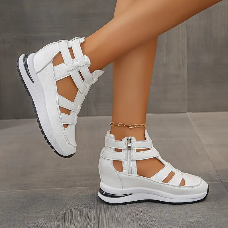 YVETTE | LIGHTWEIGHT WEDGE SANDALS WITH SIDE ZIP