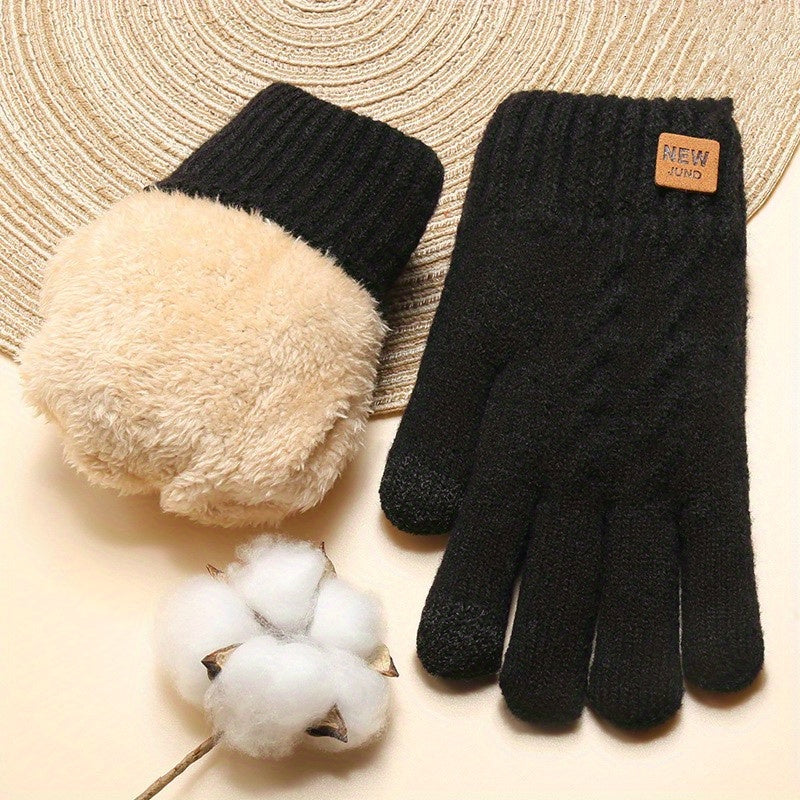 FLEECE-LINED KNIT GLOVES