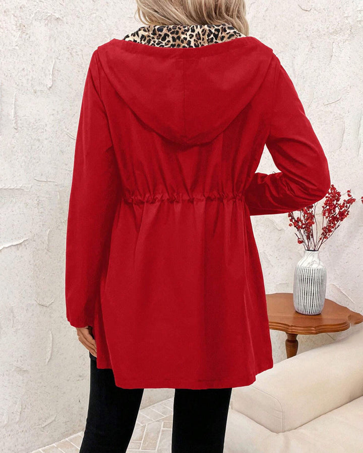 MEREDITH | REVERSIBLE HOODED COAT WITH LEOPARD PRINT