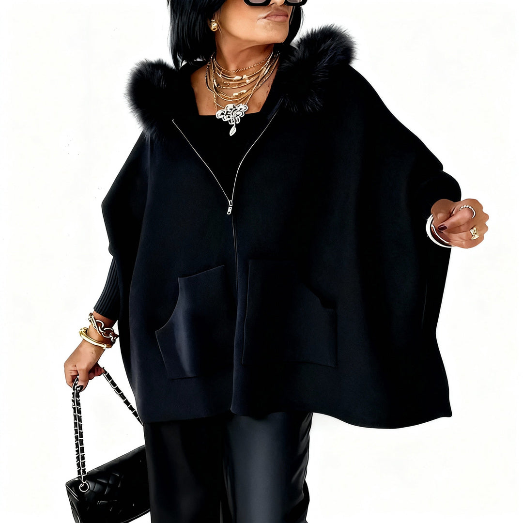 OPHELIA | FUR-TRIM CAPE COAT