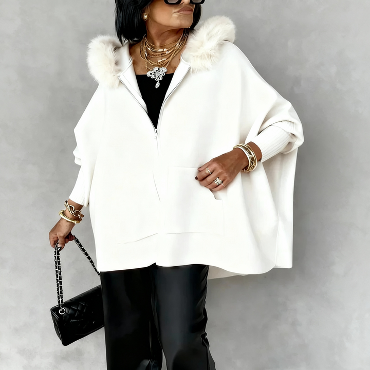 OPHELIA | FUR-TRIM CAPE COAT