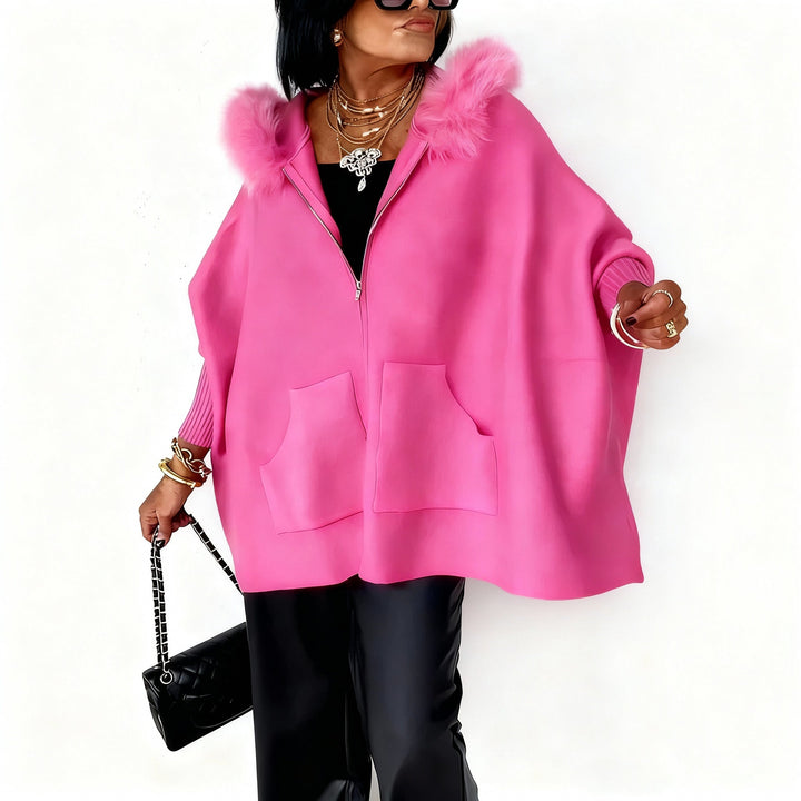 OPHELIA | FUR-TRIM CAPE COAT