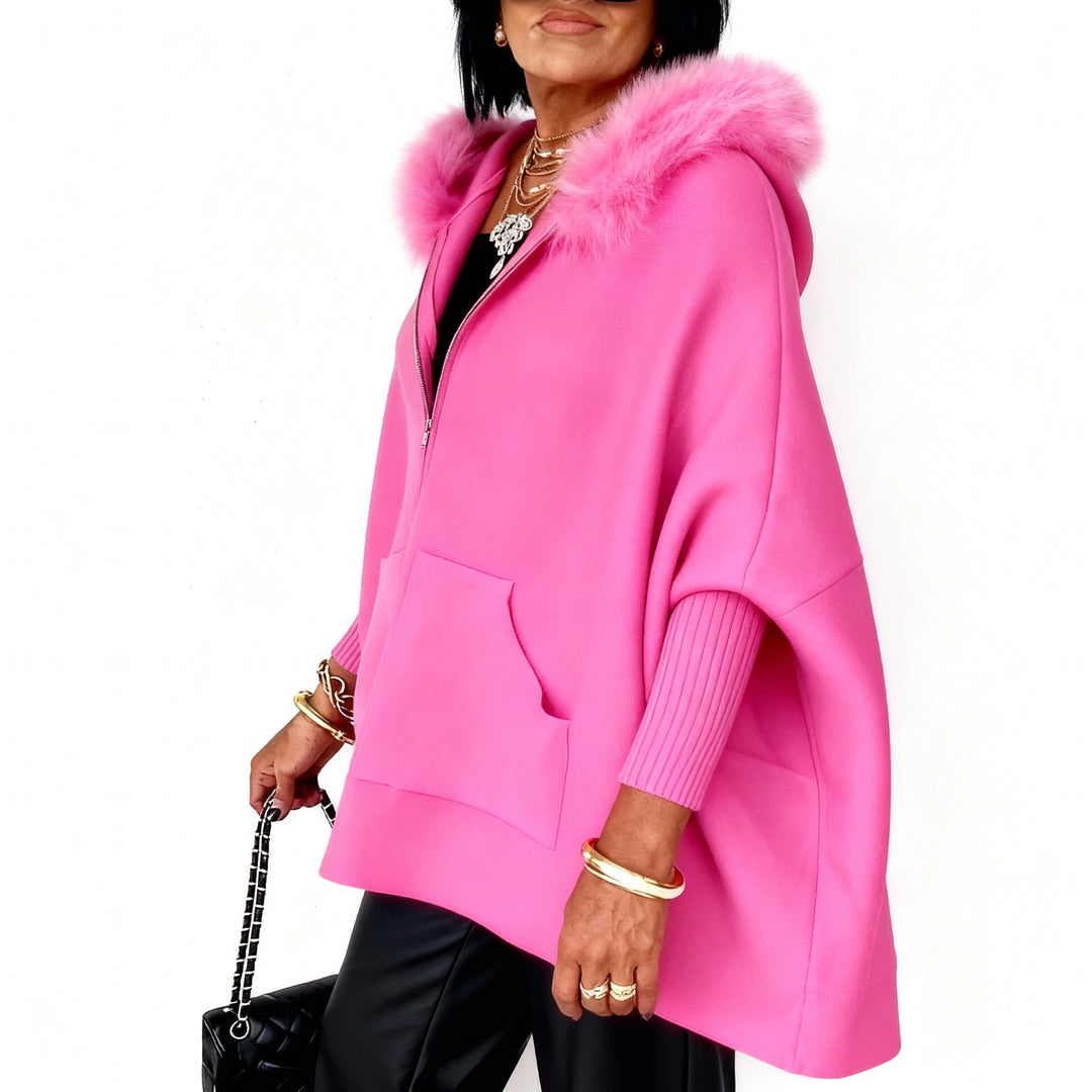 OPHELIA | FUR-TRIM CAPE COAT