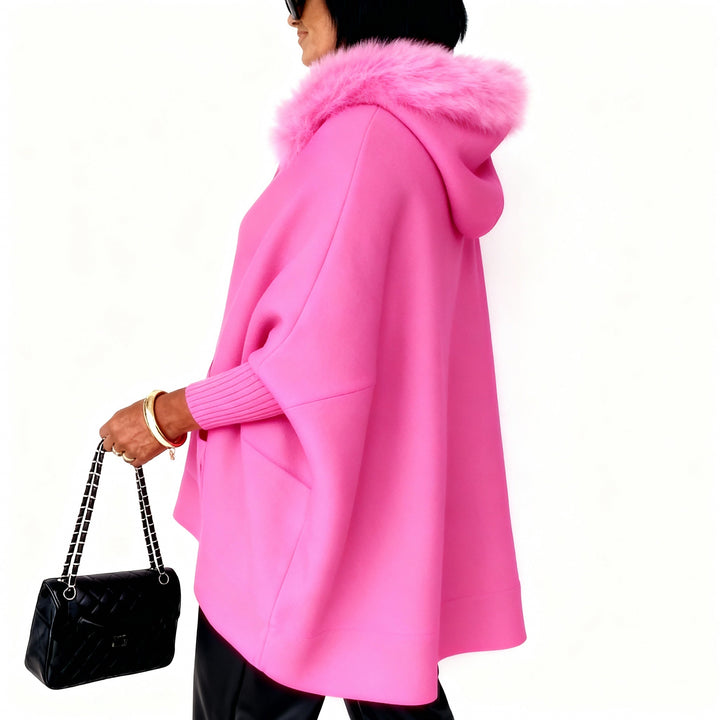 OPHELIA | FUR-TRIM CAPE COAT