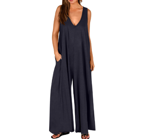 DENISE | COMFORTABLE V-NECK WIDE-LEG JUMPSUIT